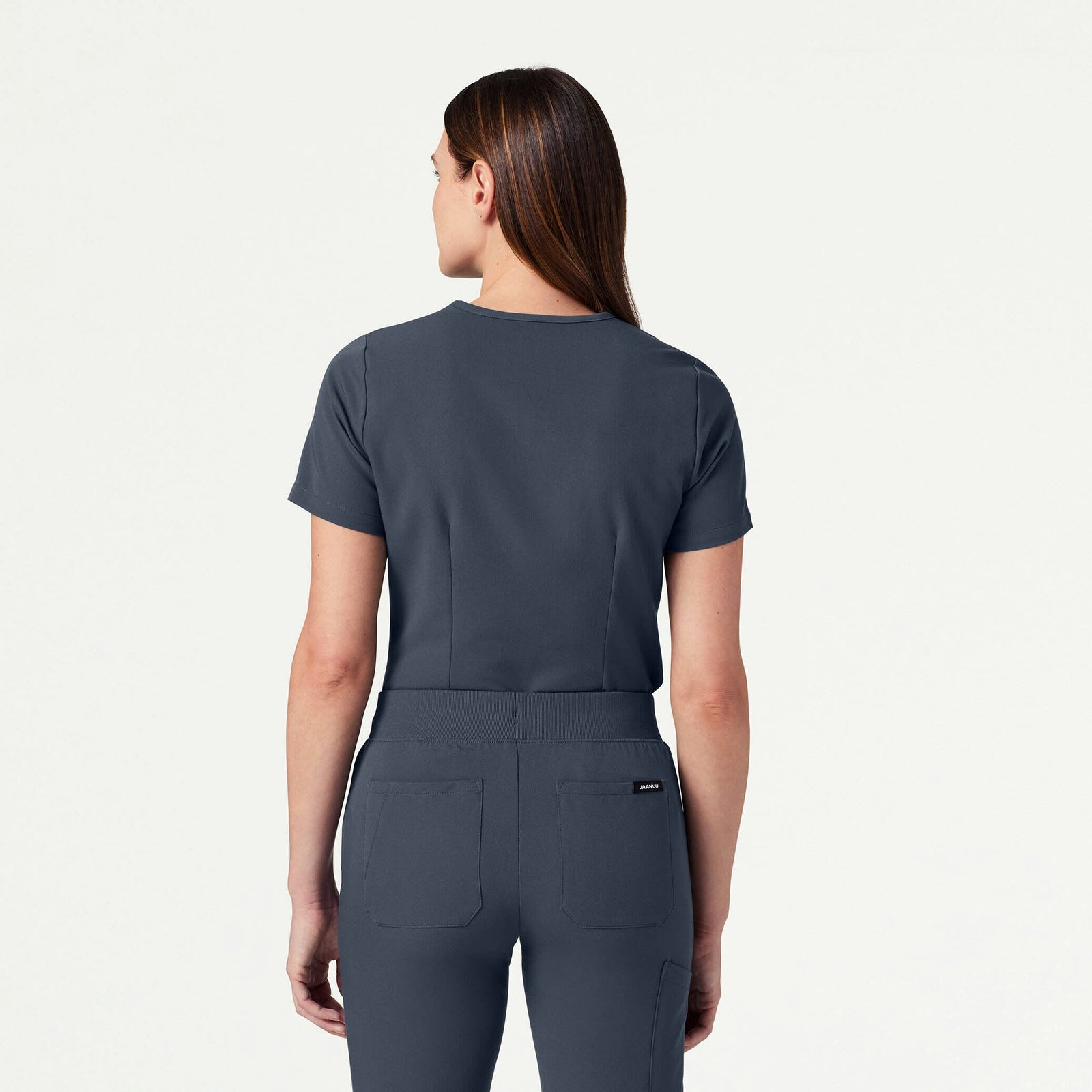 Rhena Slim Essential 1-Pocket Scrub Top - Carbon Gray