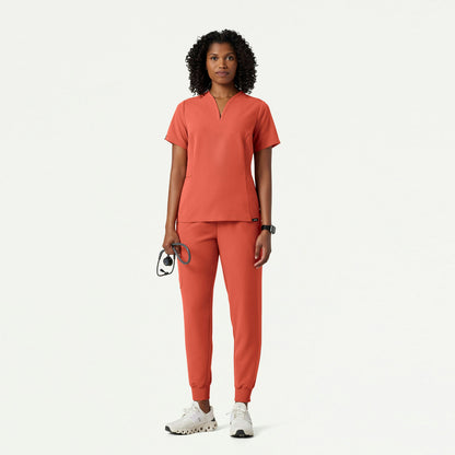 Silex Slim Knit-Waist Scrub Jogger - Terra - WOMEN'S PANTS - Jaanuu