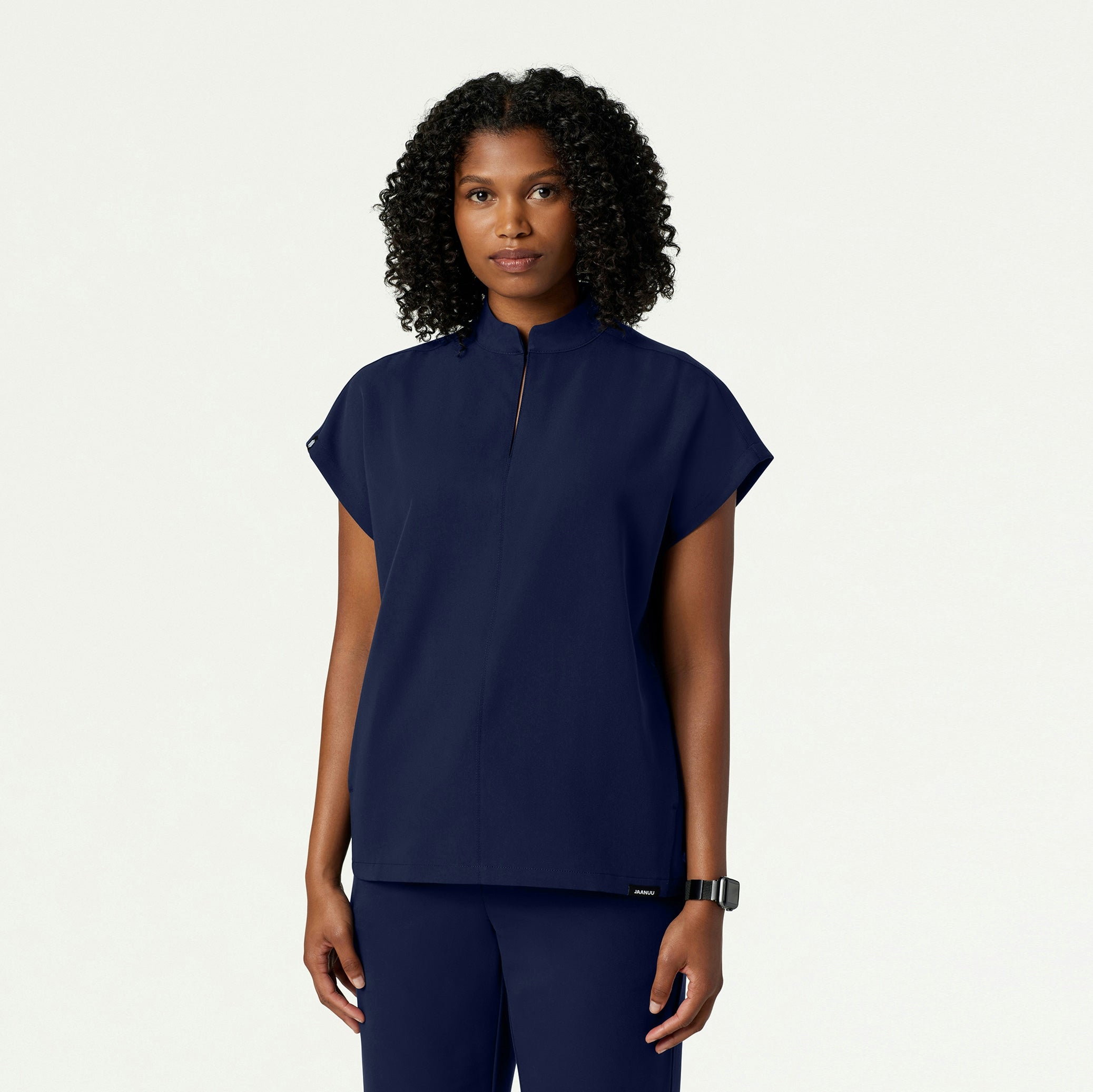 Aris Oversized 2-Pocket Scrub Top - Midnight Navy - WOMEN'S TOPS - Jaanuu