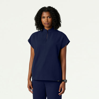 Aris Oversized 2-Pocket Scrub Top - Midnight Navy - WOMEN'S TOPS - Jaanuu
