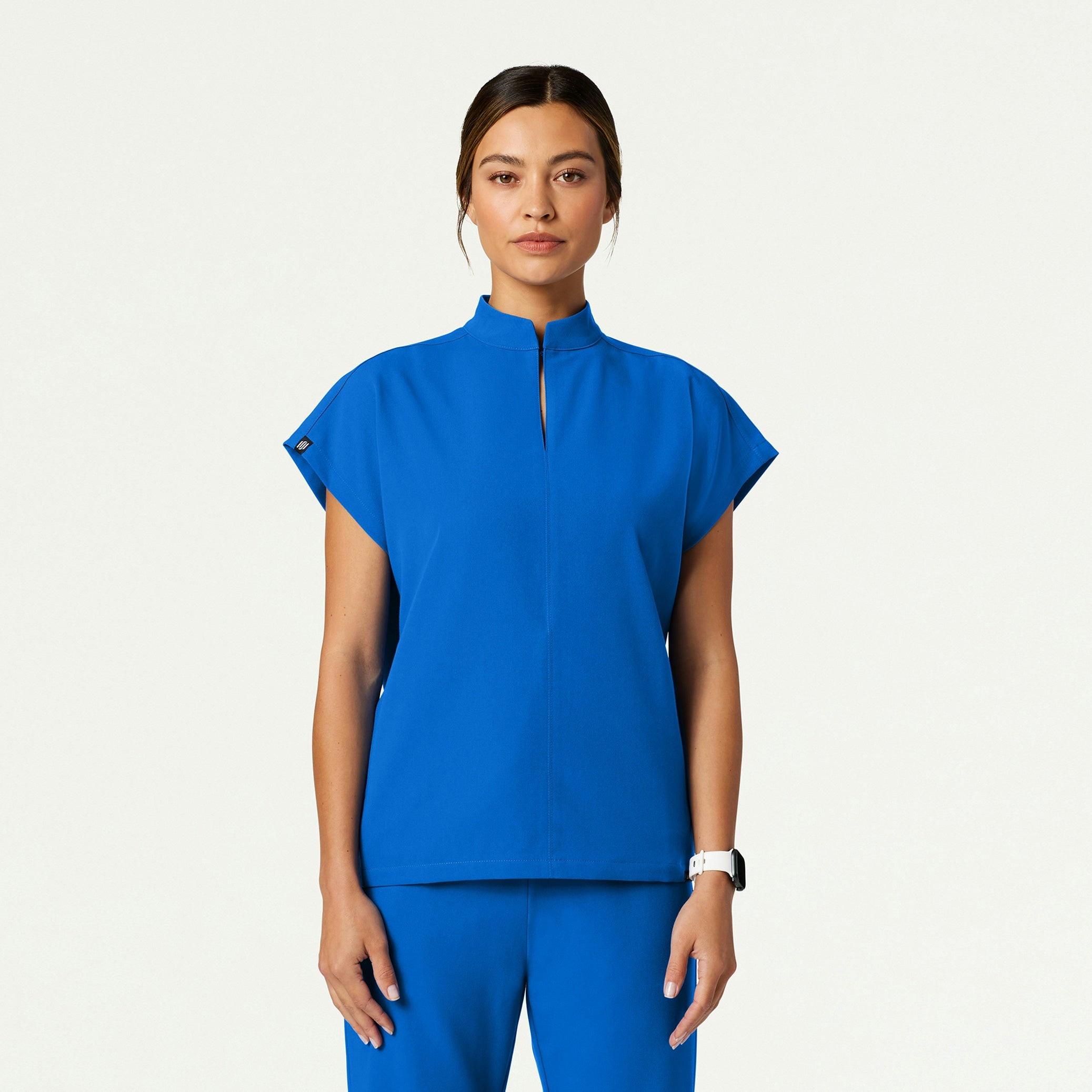 Aris Oversized 2-Pocket Scrub Top - Royal Blue - WOMEN'S TOPS - Jaanuu