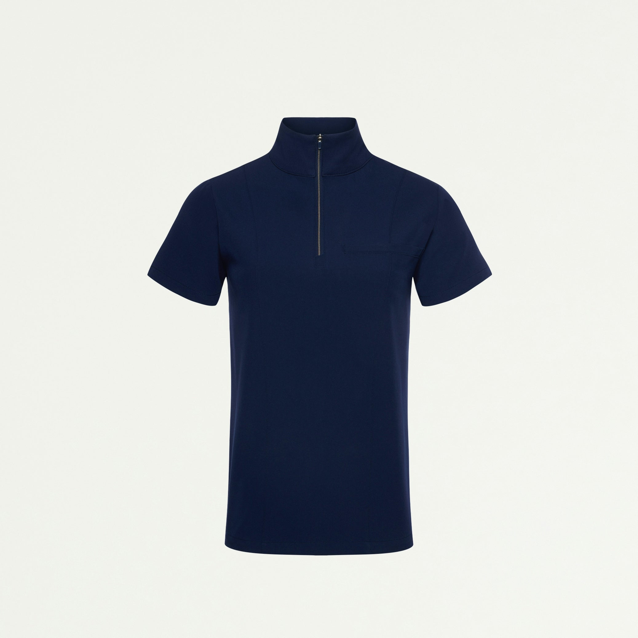 Nora Half-Zip Collared Scrub Top - Midnight Navy - WOMEN'S TOPS - Jaanuu