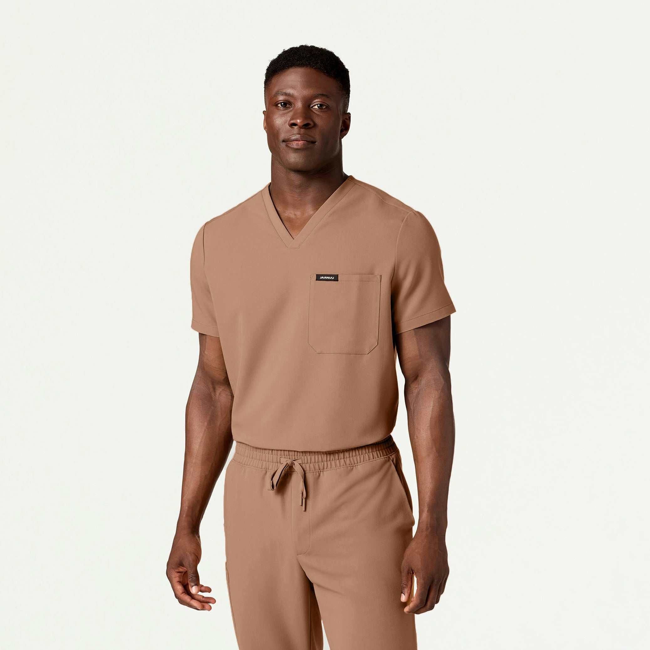 Holmes Everyday 1-Pocket Scrub Top - Clay - MEN'S TOPS - Jaanuu