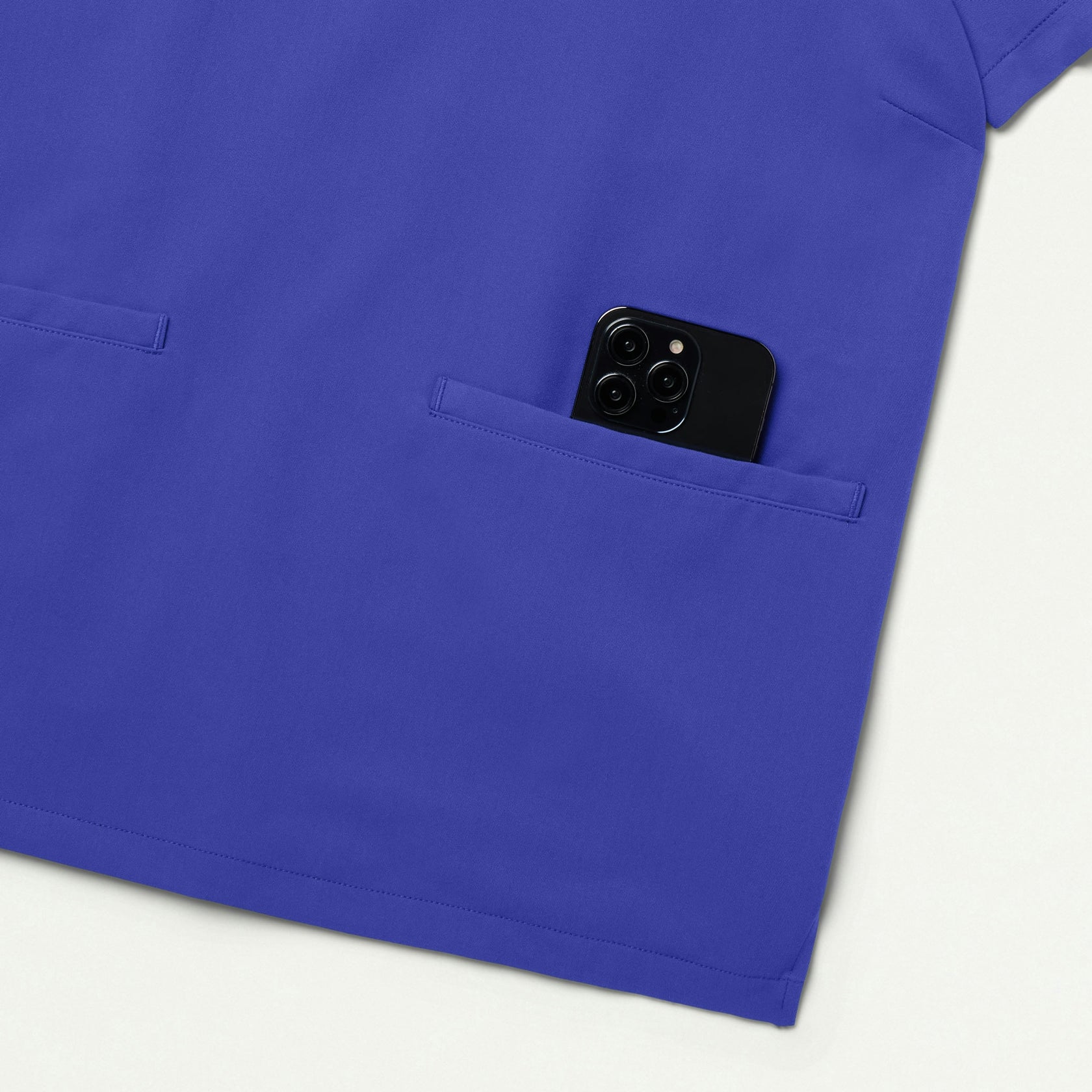 Helia Notched V-Neck Scrub Top - Moon Blue - WOMEN'S TOPS - Jaanuu