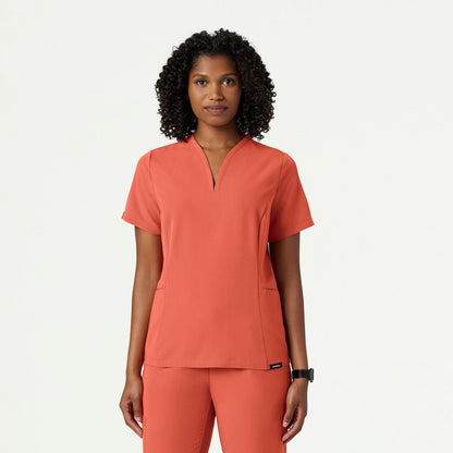 Calix Fit & Flare Scrub Top - Terra - WOMEN'S TOPS - Jaanuu