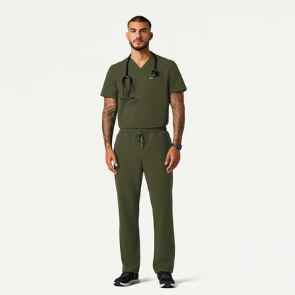 Holmes Everyday 1-Pocket Scrub Top - Olive - MEN'S TOPS - Jaanuu