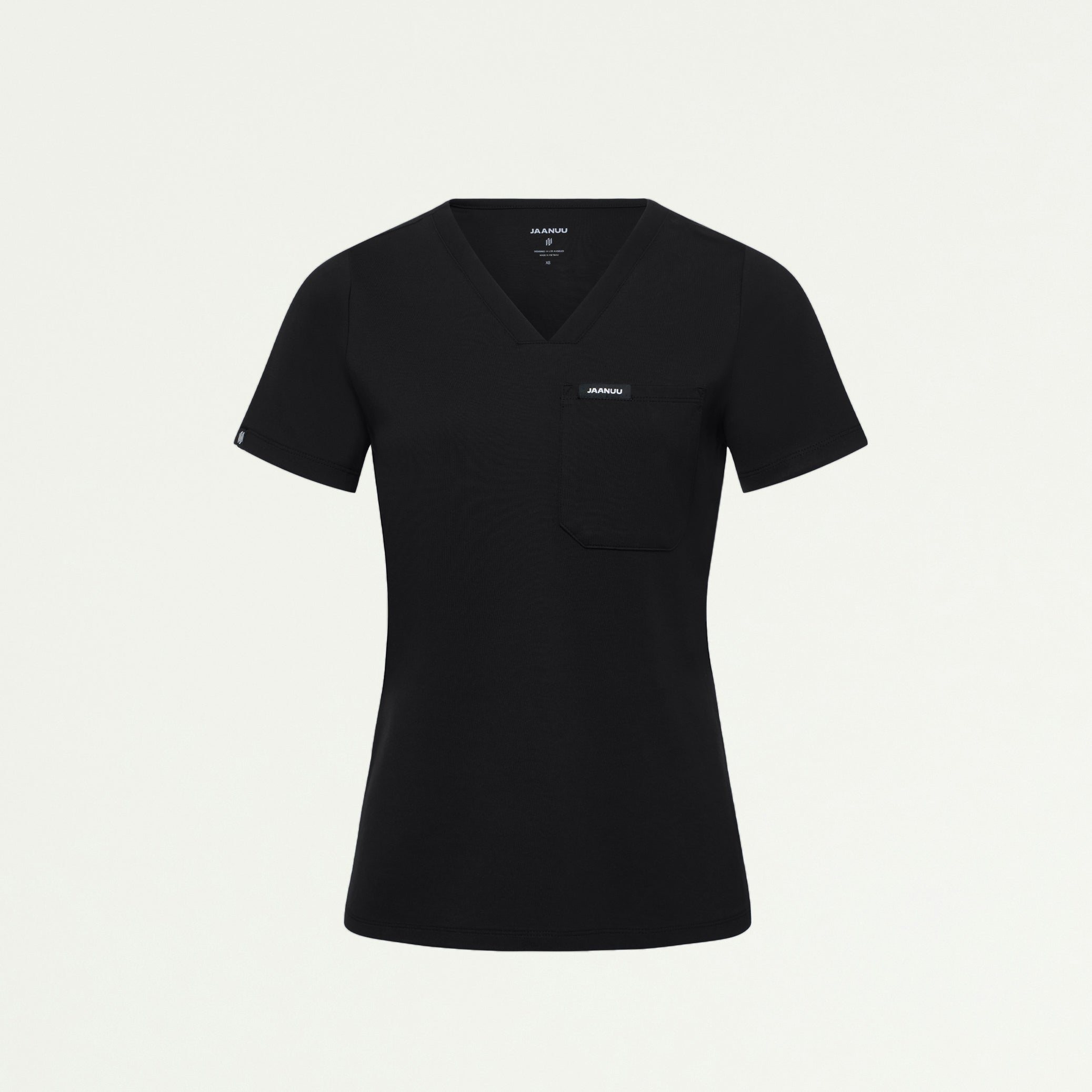 Sona Slim ULTRAsoft Scrub Top - Black - WOMEN'S TOPS - Jaanuu