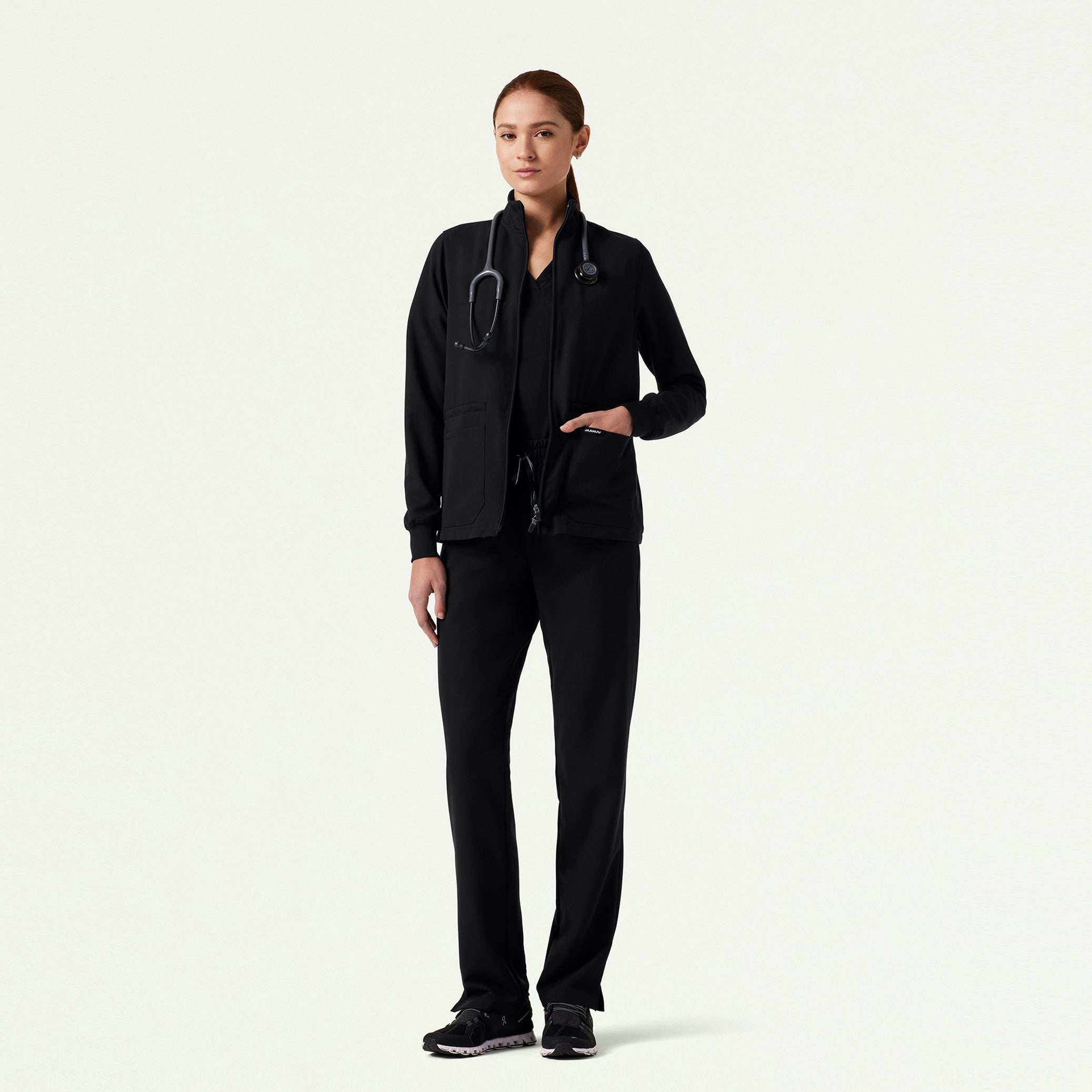 The Yuri Jacket Scrub Set - Black
