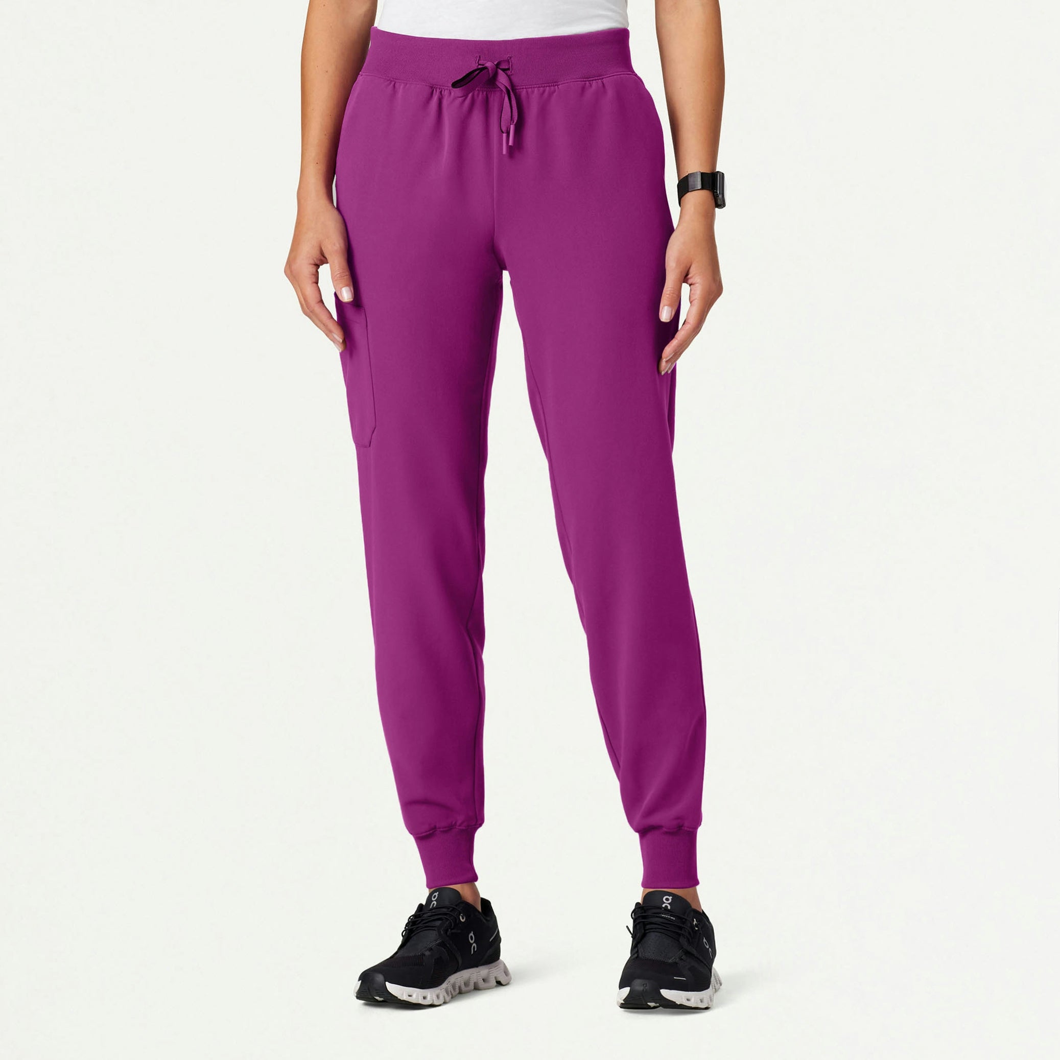 Silex Slim Knit-Waist Scrub Jogger - Vivid Purple - WOMEN'S PANTS - Jaanuu