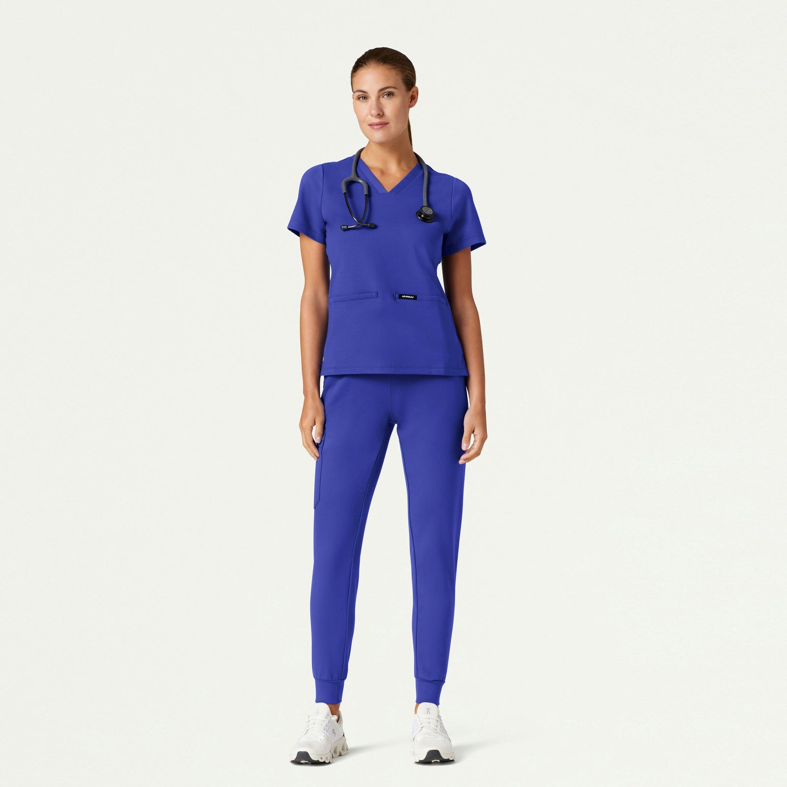 Cesi Slim ULTRAsoft Scrub Top - Moon Blue - WOMEN'S TOPS - Jaanuu