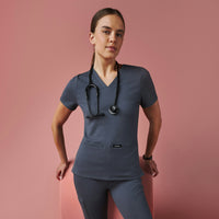 Cesi Slim ULTRAsoft Scrub Top - Black