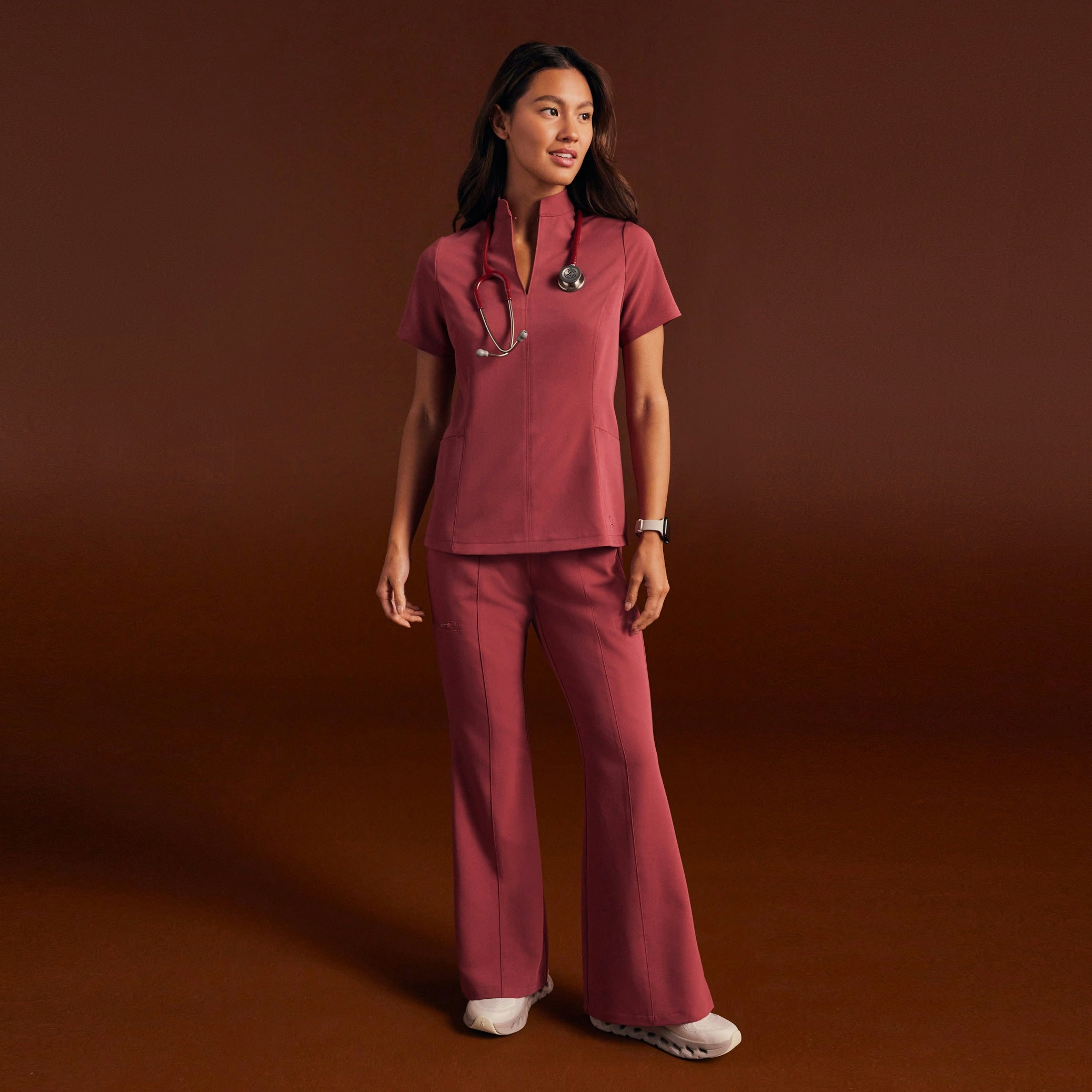 Harper Slim High Waisted Scrub Pant - Mulberry - WOMEN'S PANTS - Jaanuu