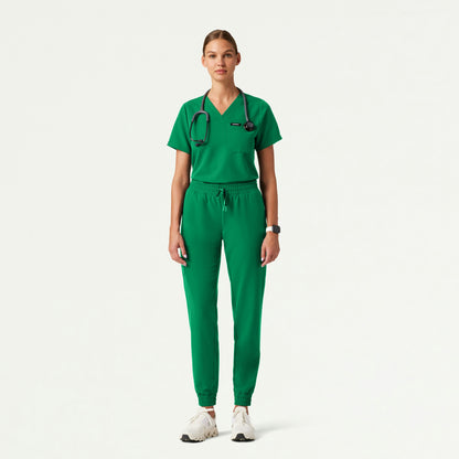Rhena Essential 1-Pocket Scrub Top - Emerald Green - WOMEN'S TOPS - Jaanuu
