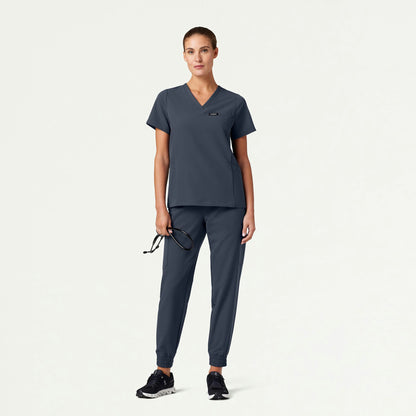 Magna 3-Pocket Scrub Top - Carbon Gray - WOMEN'S TOPS - Jaanuu