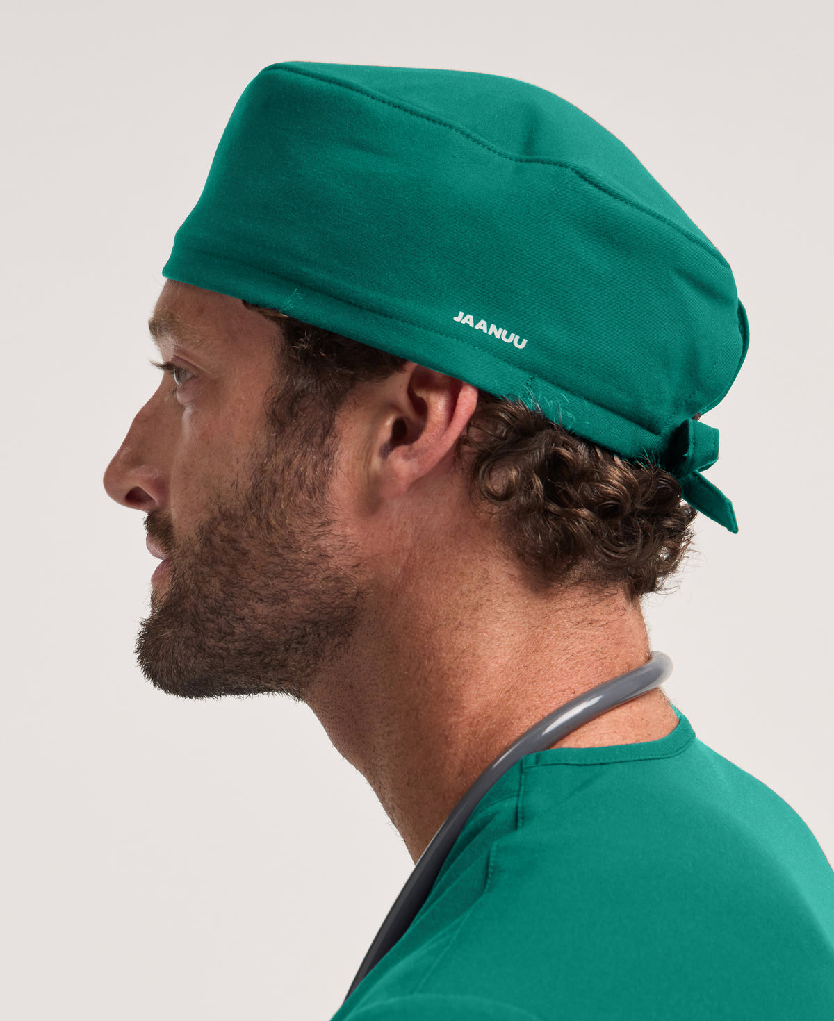 Jaanuu Classic Scrub Cap in Hunter Green, product photo 2 of 6