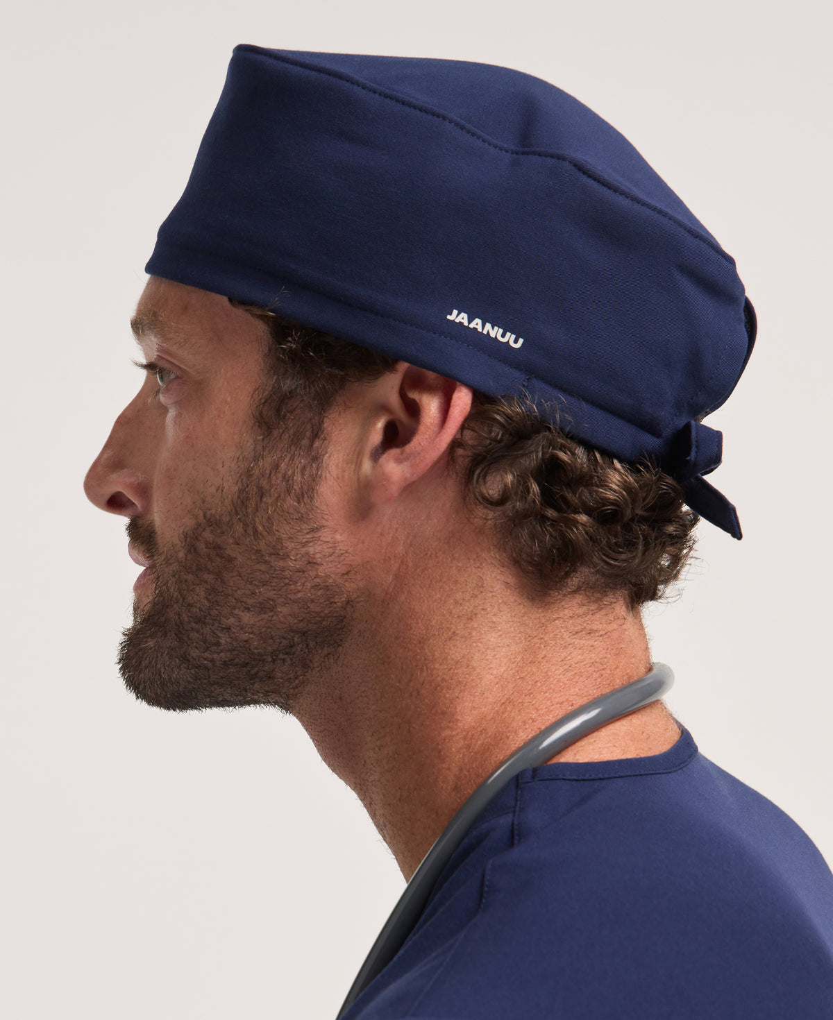 Jaanuu Classic Scrub Cap in Midnight Navy, product photo 2 of 6