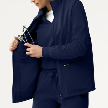 Ceri Essential 6-Pocket Scrub Jacket - Midnight Navy