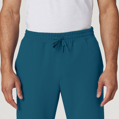 Rhodes Everyday Straight-Leg Scrub Pant - Caribbean Blue on-body detail
