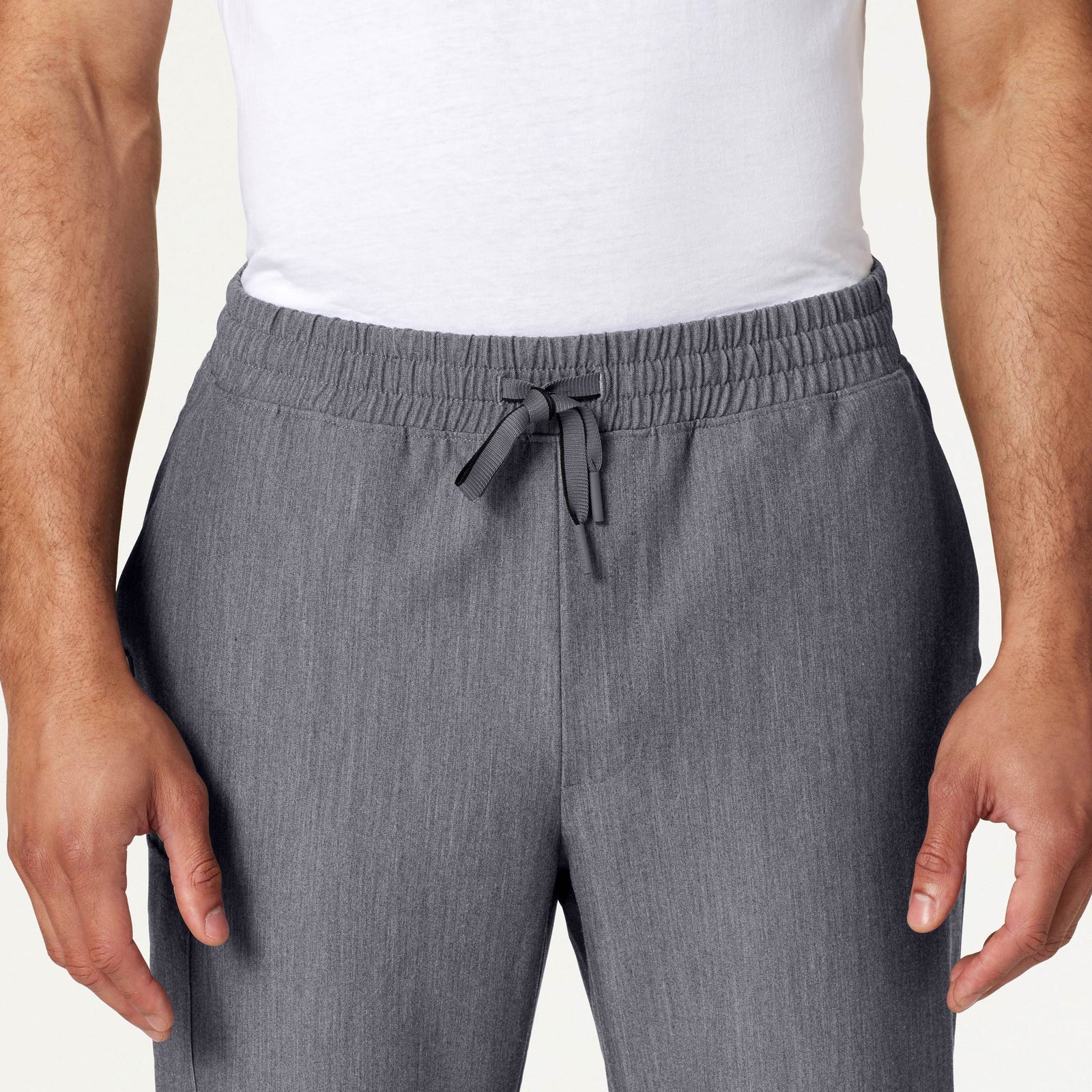 Rhodes Everyday Straight-Leg Scrub Pant - Heather Gray on-body detail