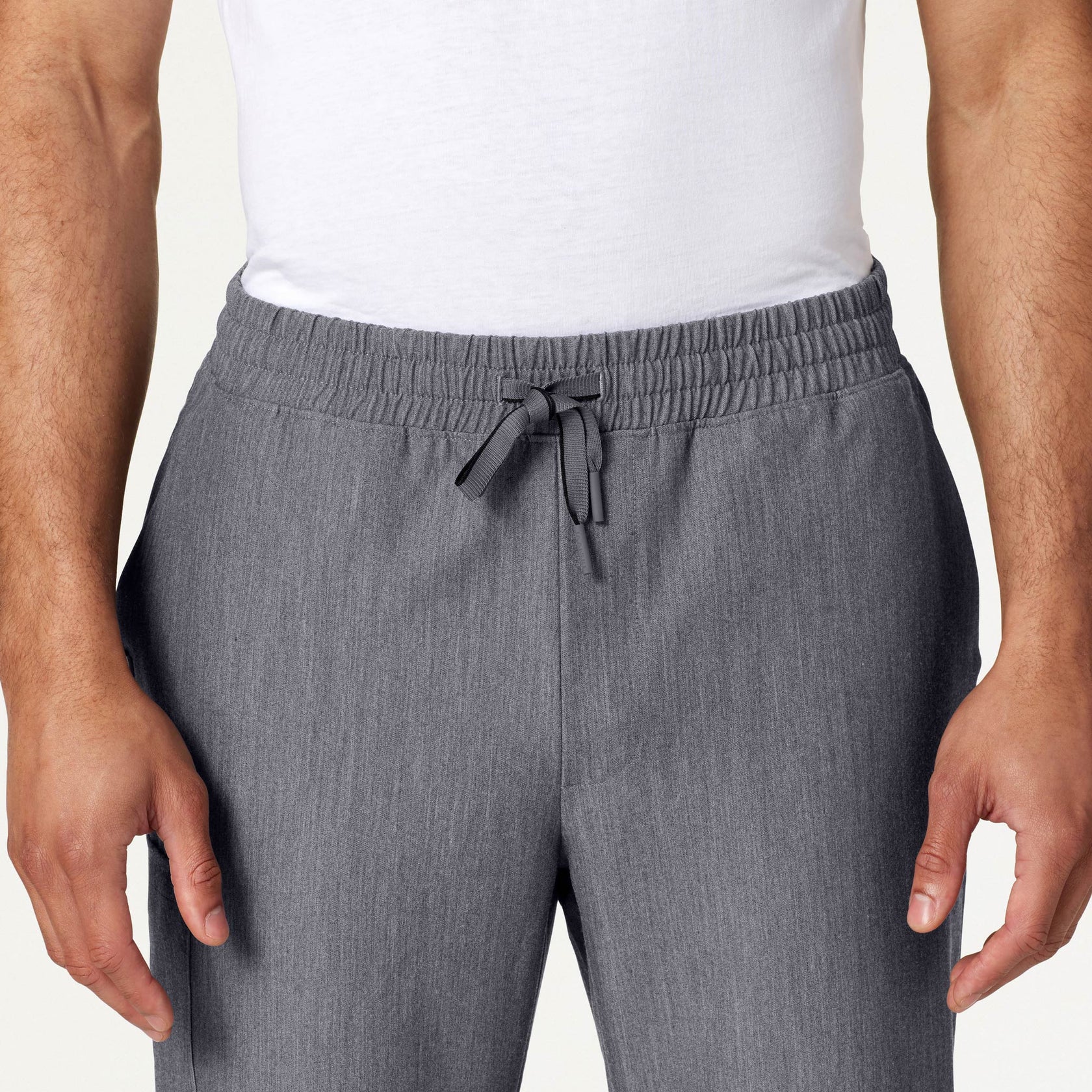Rhodes Everyday Straight-Leg Scrub Pant - Heather Gray on-body detail