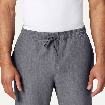 Rhodes Everyday Straight-Leg Scrub Pant - Heather Gray on-body detail