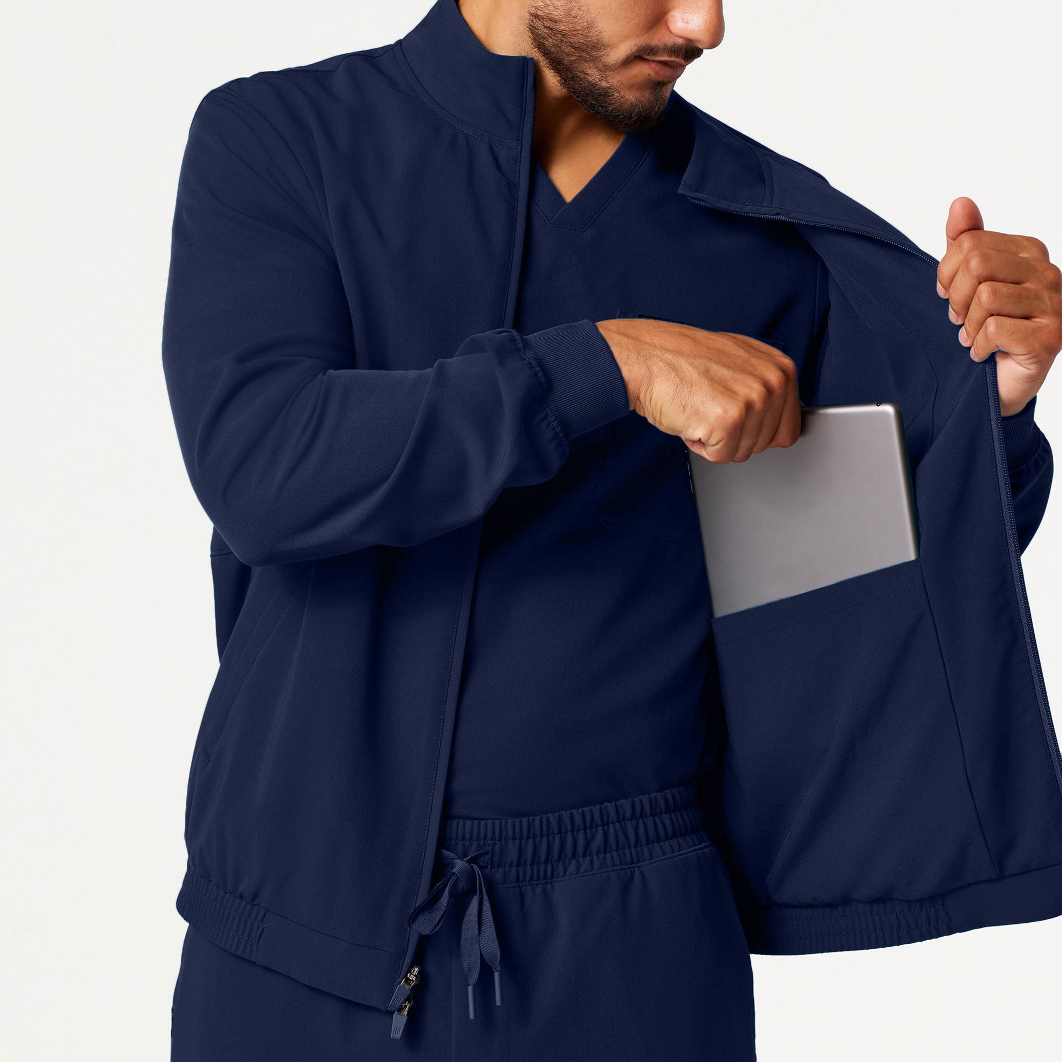 Wolfe Everyday 6-Pocket Scrub Jacket - Midnight Navy – JAANUU