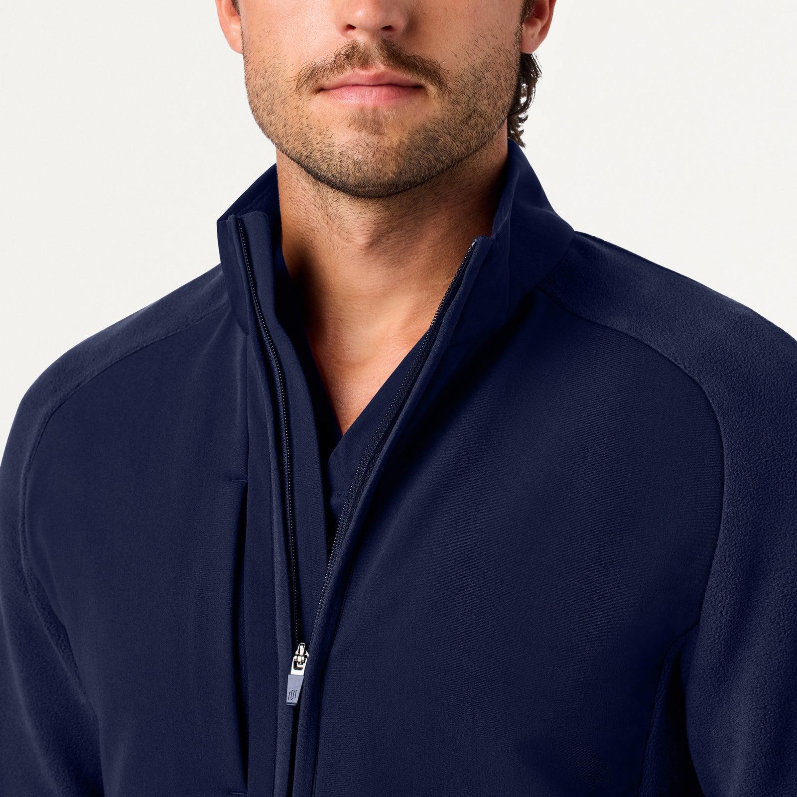 Cloud Hybrid Fleece Jacket - Midnight Navy on-body detail