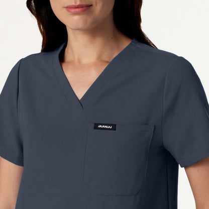 Rhena Essential 1-Pocket Scrub Top - Carbon Gray
