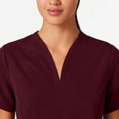 Calix Fit & Flare Scrub Top - Burgundy