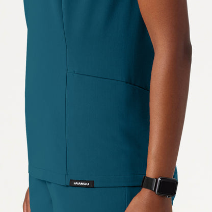 Calix Fit & Flare Scrub Top - Caribbean Blue