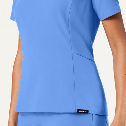 Calix Fit & Flare Scrub Top - Ceil Blue