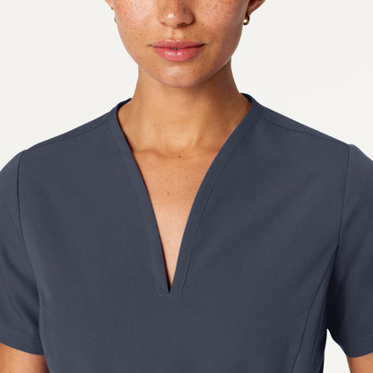 Calix Fit & Flare Scrub Top - Carbon Gray