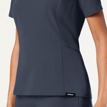 Calix Fit & Flare Scrub Top - Carbon Gray