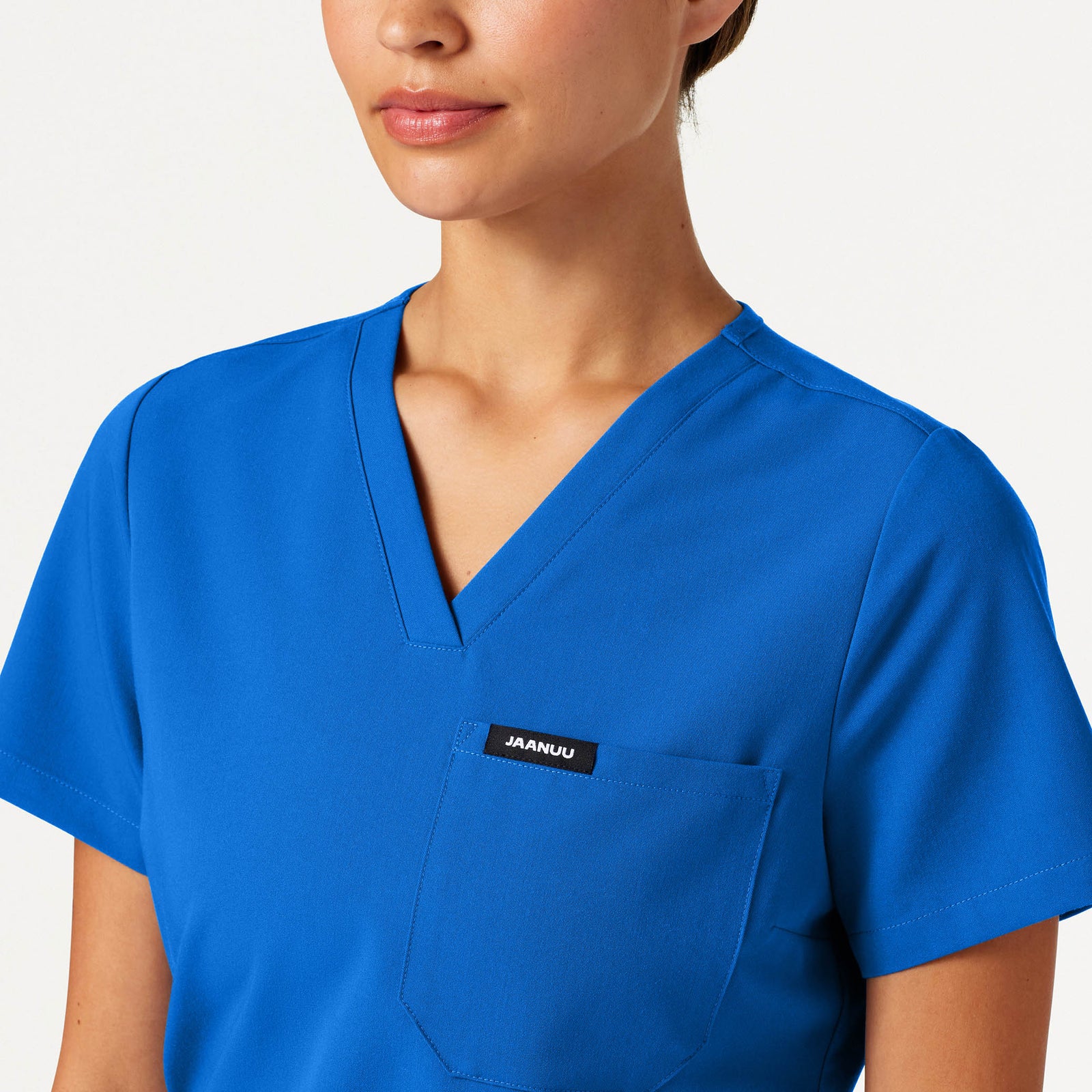 Rhena Slim Essential 1-Pocket Scrub Top - Carbon Gray