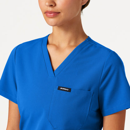 Rhena Slim Essential 1-Pocket Scrub Top - Royal Blue