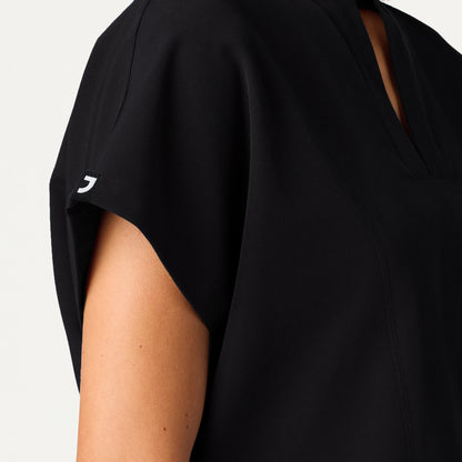 Clare Dolman Scrub Top - Black