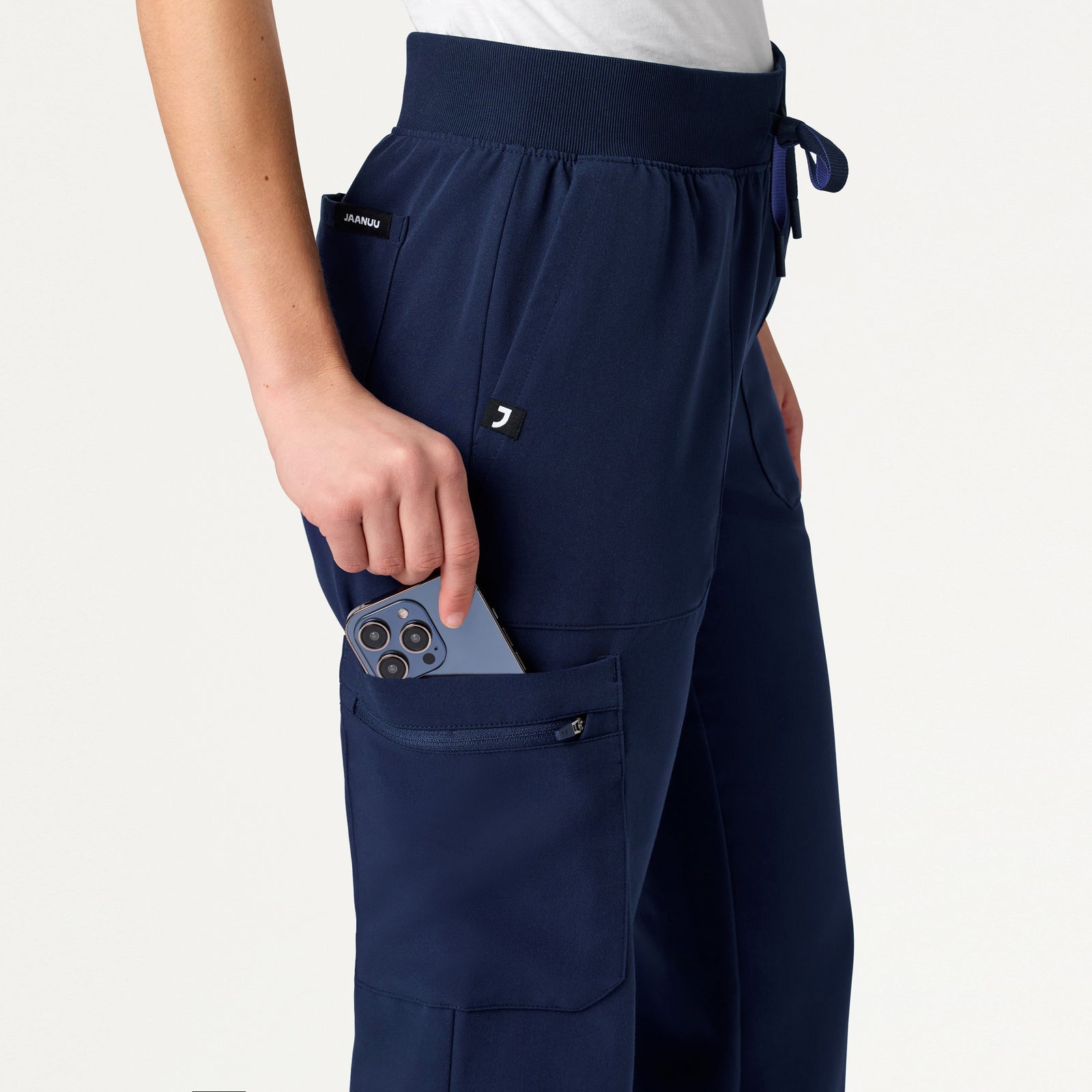 Xenos Cargo Knit Waist Scrub Pant - Midnight Navy