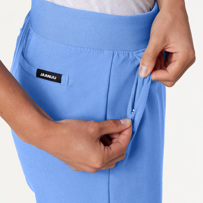Xenos Essential Knit-Waist Scrub Pant - Ceil Blue