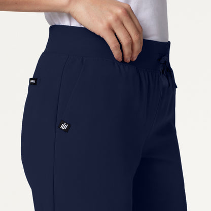 Xenos Essential Knit-Waist Scrub Pant - Midnight Navy