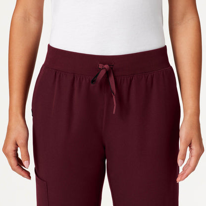 Silex Slim Knit-Waist Scrub Jogger - Burgundy