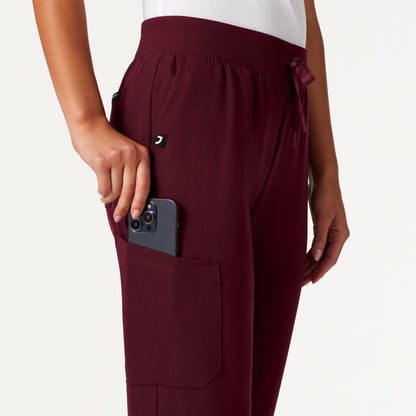 Silex Slim Knit-Waist Scrub Jogger - Burgundy