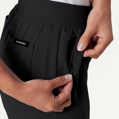 Silex Slim Knit-Waist Scrub Jogger - Black