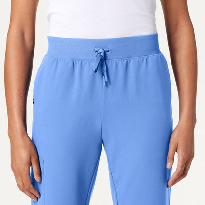 Silex Slim Knit-Waist Scrub Jogger - Ceil Blue