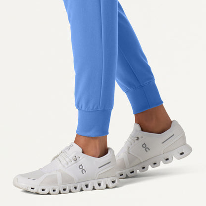 Silex Slim Knit-Waist Scrub Jogger - Ceil Blue