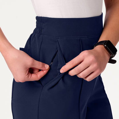 Halle High Waisted Tapered Scrub Pant - Midnight Navy