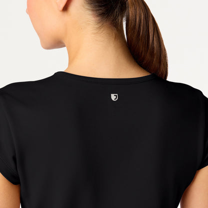 Isla Mock-Wrap UltraSOFT™ Scrub Top - Black