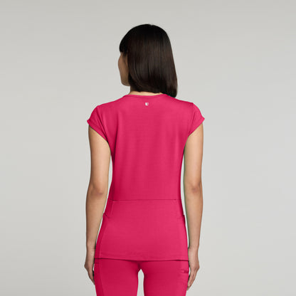 Isla Mock-Wrap UltraSOFT™ Scrub Top - Sangria