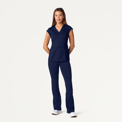 Isla Mock-Wrap UltraSOFT™ Scrub Top - Midnight Navy