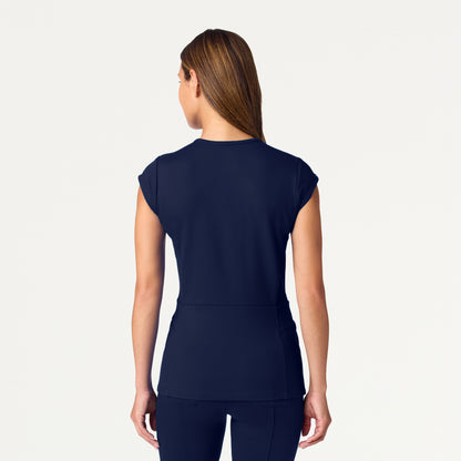 Isla Mock-Wrap UltraSOFT™ Scrub Top - Midnight Navy