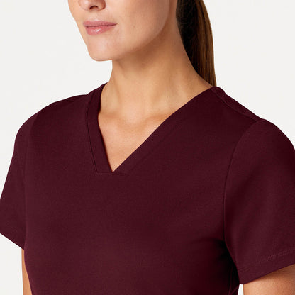 Cesi Slim UltraSOFT Scrub Top - Burgundy